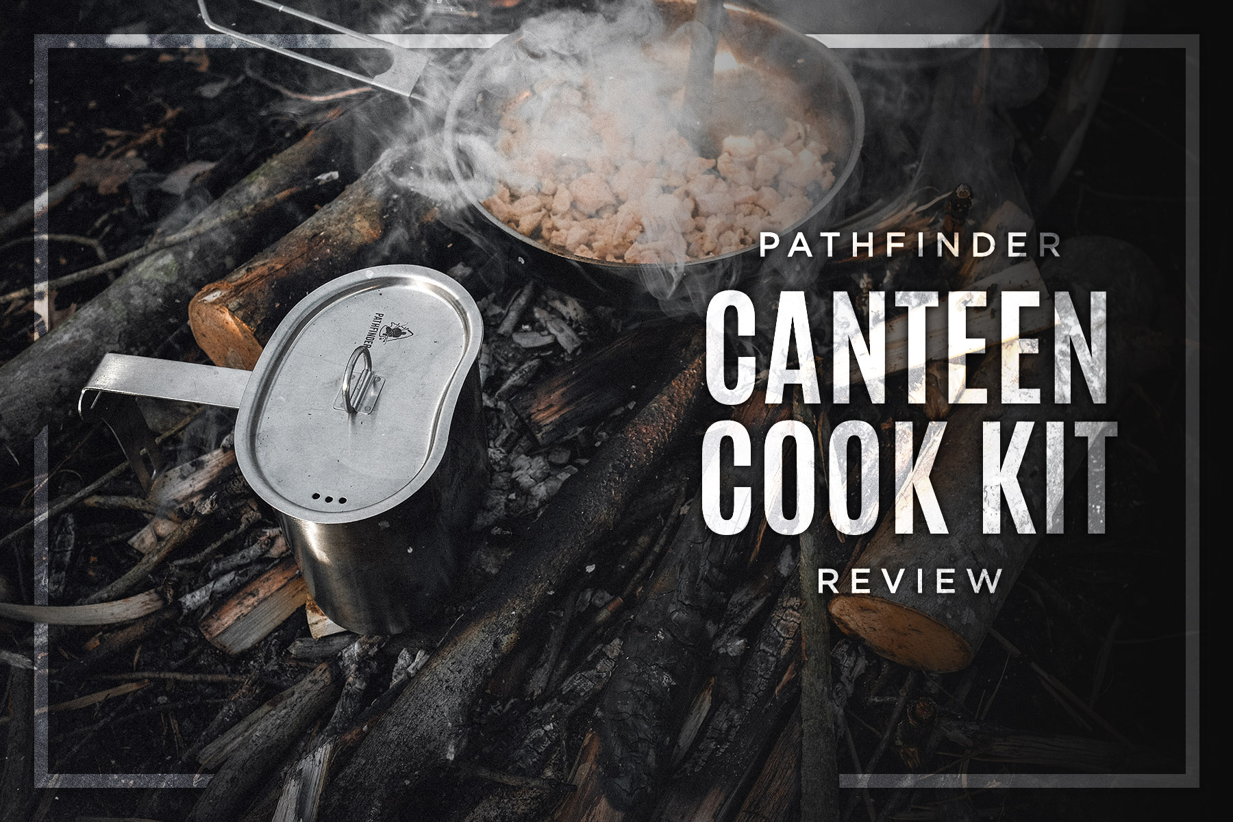 PATHFINDER Edelstahl Canteen Cooking Set Kochset Feldflasche  Outdoor Survival 