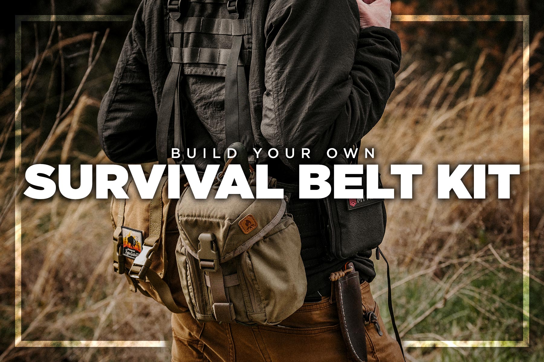 Bushcraft Leather Utility Belt Set, Tool Belt, Hunting Belt